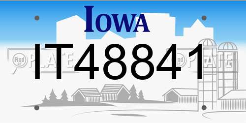 IT48841 Iowa License Plate