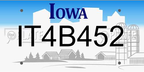 IT4B452 Iowa License Plate