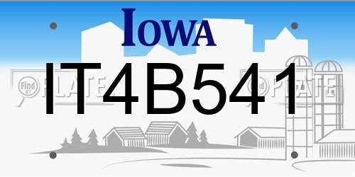 IT4B541 Iowa License Plate
