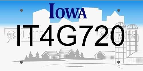 IT4G720 Iowa License Plate
