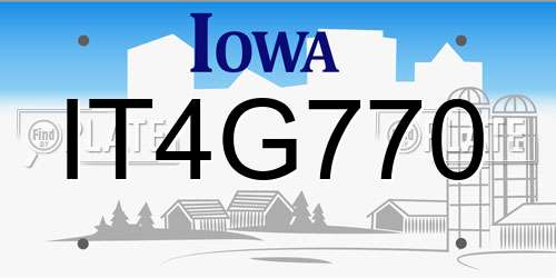 IT4G770 Iowa License Plate