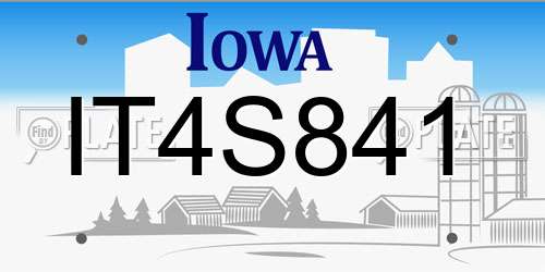 IT4S841 Iowa License Plate