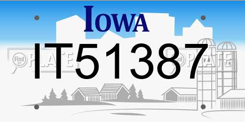 IT51387 Iowa License Plate