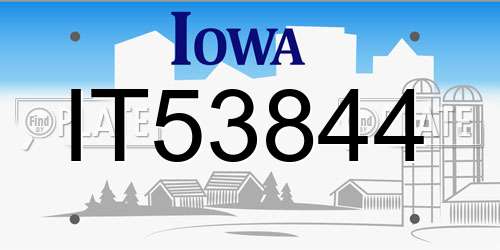 IT53844 Iowa License Plate