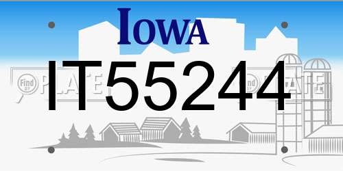 IT55244 Iowa License Plate