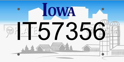 IT57356 Iowa License Plate