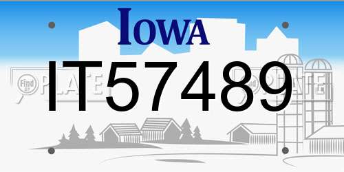 IT57489 Iowa License Plate