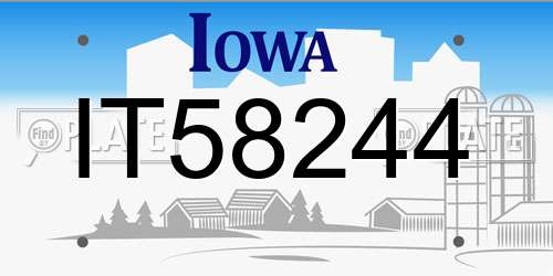 IT58244 Iowa License Plate