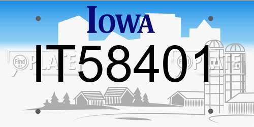 IT58401 Iowa License Plate
