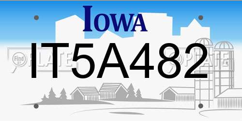 IT5A482 Iowa License Plate