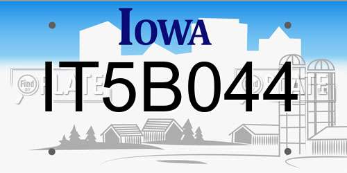 IT5B044 Iowa License Plate