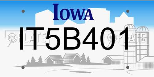 IT5B401 Iowa License Plate