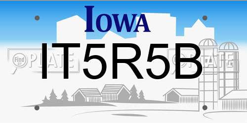 IT5R5B Iowa License Plate