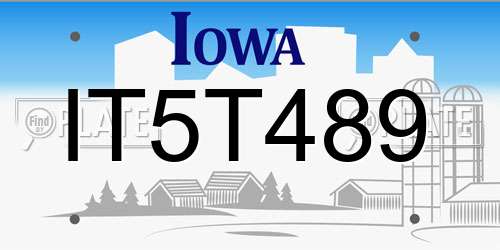 IT5T489 Iowa License Plate