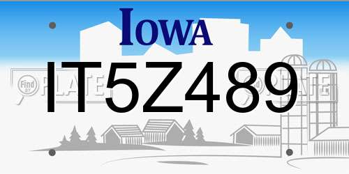 IT5Z489 Iowa License Plate