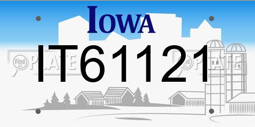 IT61121 Iowa License Plate