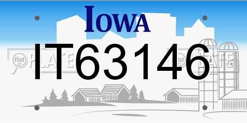 IT63146 Iowa License Plate