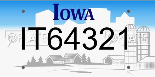 IT64321 Iowa License Plate