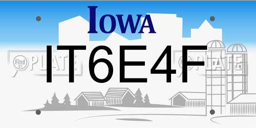 IT6E4F Iowa License Plate