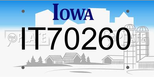 IT70260 Iowa License Plate