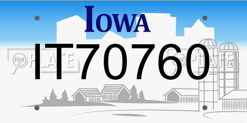 IT70760 Iowa License Plate