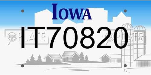 IT70820 Iowa License Plate
