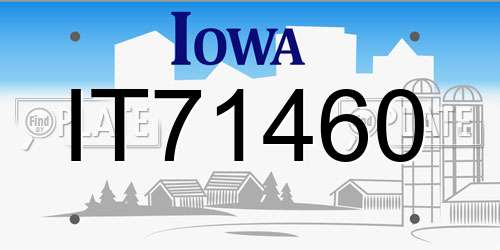 IT71460 Iowa License Plate