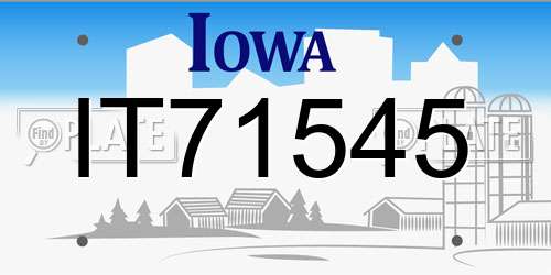 IT71545 Iowa License Plate
