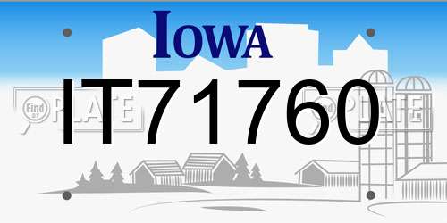 IT71760 Iowa License Plate
