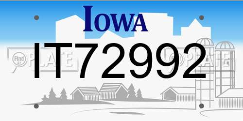 IT72992 Iowa License Plate