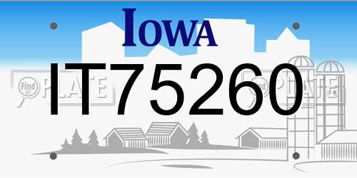 IT75260 Iowa License Plate