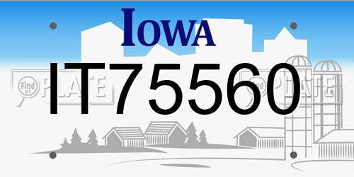 IT75560 Iowa License Plate