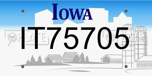 IT75705 Iowa License Plate