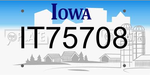 IT75708 Iowa License Plate