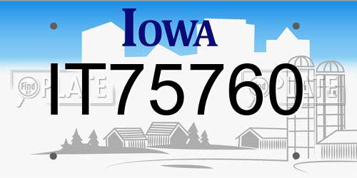 IT75760 Iowa License Plate