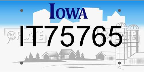 IT75765 Iowa License Plate