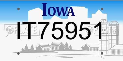 IT75951 Iowa License Plate