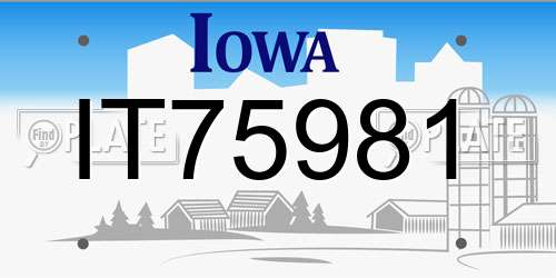 IT75981 Iowa License Plate