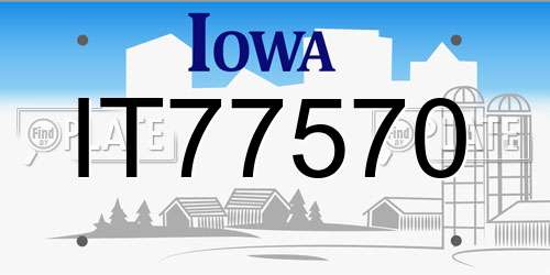 IT77570 Iowa License Plate
