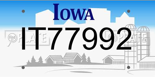IT77992 Iowa License Plate