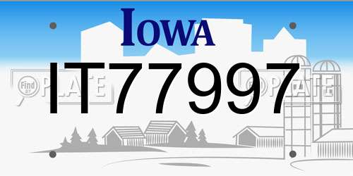 IT77997 Iowa License Plate