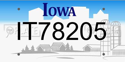 IT78205 Iowa License Plate