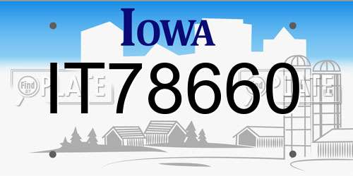 IT78660 Iowa License Plate