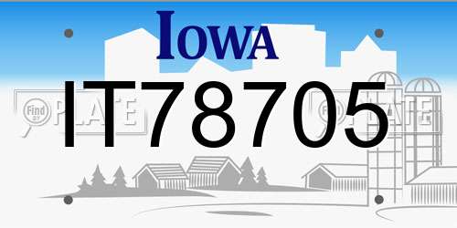 IT78705 Iowa License Plate