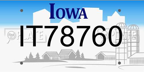 IT78760 Iowa License Plate