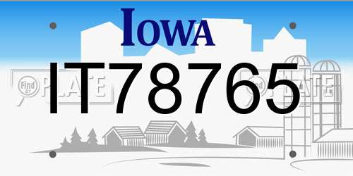 IT78765 Iowa License Plate