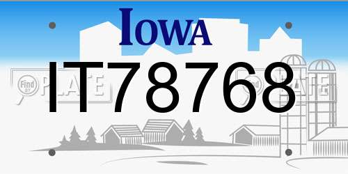 IT78768 Iowa License Plate