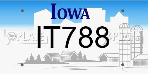 IT788 Iowa License Plate