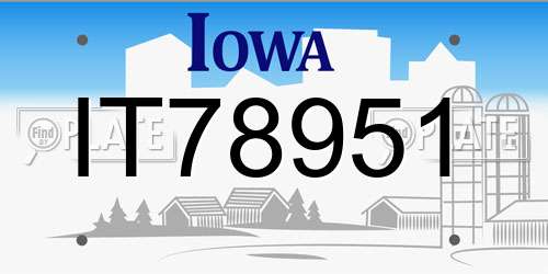 IT78951 Iowa License Plate