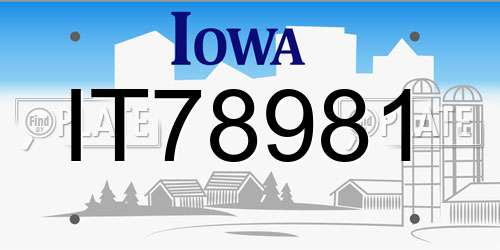 IT78981 Iowa License Plate